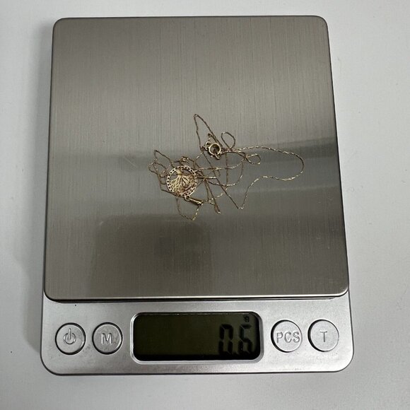 14K YELLOW GOLD TREE OF LIFE PENDANT NECKLACE WITH CUBIC ZIRCONIA - Picture 7 of 14